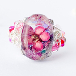 マゼンダピンクのお花のリング【レジンリング】