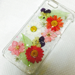 新作☆春カラー♪押し花iPhoneカバー