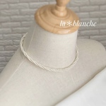 ウェディング・お呼ばれ♡大人シンプルパールスパイラル3連ネックレス／シルバーM375