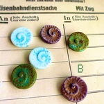 【3ペア6コセット】JIRI＊IVANA #czech beads#チェコビーズ　Fossils化石17㍉Bタイプ