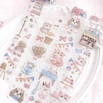 【予約販売】海外マスキングテープ　fairy lady少女志　熊と猫