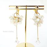 【’22】紫陽花露のマニキュアフラワーイヤーアクセサリー