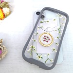 iPhoneケース　スマホケース　スマホリング付き　押し花スマートフォンケース