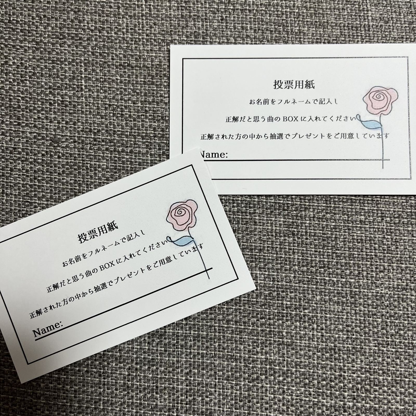 曲当てクイズ 投票用紙 結婚式 披露宴 - ??? | minne 国内最大級の 