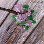 紫陽花のかんざし 木製の一本簪 梅雨チャーム付き