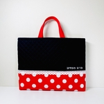【お名前刺繍無料サービス】ドット柄（大きめ柄）★ レッスンバッグ