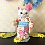 こはるちゃん用　撫子オレンジ　浴衣セット