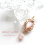 サンムーンストーン＆雫ペンダント（ワイヤージュエリー☆ワイヤーアクセサリー☆ワイヤーラッピング天然石ネックレス☆KuthumistyleⓇ☆クツミスタイル☆only minne ）
