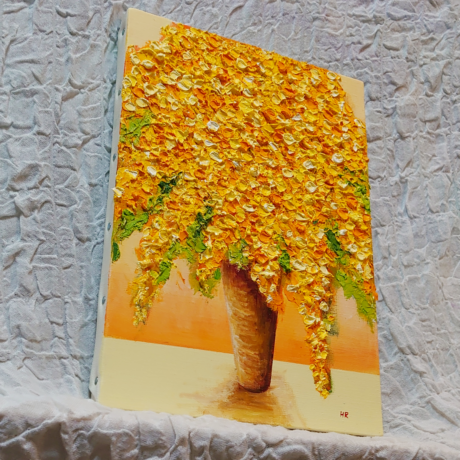 油絵 絵画 ミモザ【色紙】 油絵 絵画 【ミモザの港町】 絵画 HR 通販 14876416｜Creema