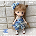 受注製作❤︎オビツ11 ❤︎サイズ❤︎フリフリサロペット❤︎と髪飾り❤︎
