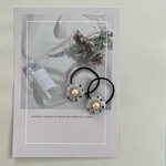 Retro dot ohajikiフラワー ヘアゴム〔white〕