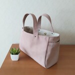 *感謝価格*【サイドポケット*お出かけトート】スモーキーピンク*ヴィンテージ加工8号帆布*