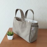 *感謝価格*【サイドポケット*お出かけトート】サンドベージュ*ヴィンテージ加工8号帆布*