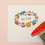 ＜ 日付けスタンプ ＞  スイーツ ゴム印 塗り絵