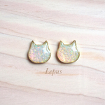 京都オパールの猫ピアス／イヤリング