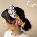 幅6cm フルーツ柄　選べるリバーシブル　三つ編みヘアバンド 綿100% 大人用