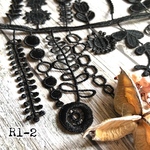 送料無料【R1-2 コラージュ素材】フリンジレース　刺繍　ジャンクジャーナル　チャーム　
