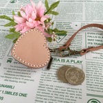 ハート型  バッグチャーム＆小銭入れ  手縫い ヌメ革  ビッグ