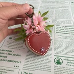 ハート型  コインケース＆小銭入れ  手縫い レッド  ビッグ