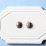 ヴィンテージ　小さなマーブルガラスカボション10×8mm(2個)