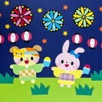 壁面　夏祭り　8月