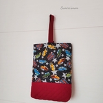 【送料込】23×30   ボルドーレッドでかっこよく❣車×星꙳★*ﾟ上履き入れ  （大きめ、マチ付き）