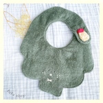 fufukumakuma ベビースタイ スタイ ベビー用品 赤ちゃん用品 出産祝い エプロン 緑 カーキグリーン ブロッコリー タオル生地 ふわふわ