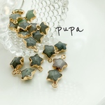 [2ピース]星形天然石チャーム・ラブラドライト