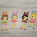 ありがとうガール ダイカット 女の子4枚 コラージュ おすそ分け素材
