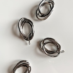 LAST1点アイテム【4pcs silver #ls】triple ring charm