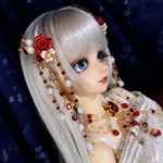 ♡髪飾り Innocent Rose♡1/4～1/3ドール向けサイズ ※ドール用アクセ　ヘアクセサリー、バラ