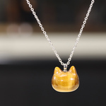 縄文ねこ形土製品 タイガーアイのネックレス　 （659-540/タイガーアイ）