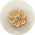 Summer Flower ビーズ刺繍ブローチ