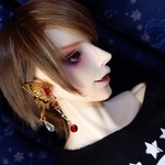 ●イヤリング Innocent Butterfly 赤 右耳用● 1/3ドール向け ノンホールピアス