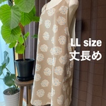 バッククロスエプロン kinomi  ミルクティ　LLサイズ　丈長め