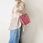 【受注生産】 斜めがけにも！2way canvas mini bag （ピンク）