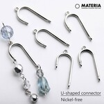 【ニッケルフリー】小さめU字型コネクター　代用ロジウム　4個　シルバー　メタルパーツ　天秤　二股　チャーム　ゴールド　メタルパーツ　ニッケル不使用　