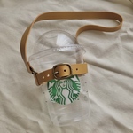 フェイクレザー ドリンクカップホルダー キャメル