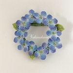 リースブローチ〜紫陽花（群青）2022〜