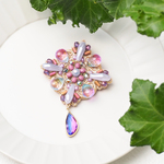 ＜ビーズ刺繍ブローチ＞パープル/紫/揺れるブローチ/モチーフレース