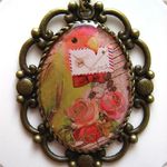 コザクラインコと手紙のロングネックレス