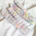 ズレが気にならない　超ロング 水筒肩ひもカバー 【リボン&ストライプ／ユニコーン】パープル