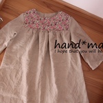 チュニックワンピース*140*リネン・生成り・リバティ