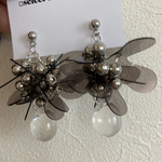 【再販なし】PVC Flower pierce 【BLACK】