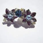 パールとスワロフスキーのお花のイヤーカフ