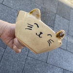 猫のにこにこスープカップ
