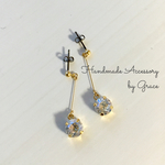【grace】ジョイントワイヤーピアス#クリスタルムーンライト
