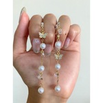 new♡ジルコニア蝶々とパールの揺れる【イヤリングorピアス】