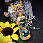 《LEDホワイトライト付き 》深海洞窟 バックチャーム(海中柱)マンタversion〕✩コルクアート ✩淡水パール