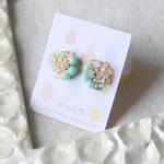涼やかターコイズのビジューピアス（イヤリング）